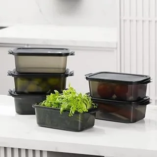GO STORE Pack of 6 Fridge Storage Containers (1000 ML) Freezer Safe Boxes for Kitchen Meal Prep, Vegetables, Fruits, Snacks, Stackable Space Saving Or