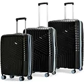 LAttitude By Provogue Core Set of 3 Trolley Bags Cabin + Medium + Large Polypropylene Hard Suitcase, 8 Spinner Wheels, Recessed Number Lock, Luggage f
