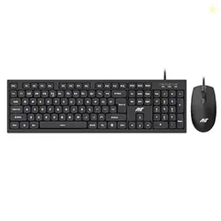 Ant MASTER10 Full Size Wired Keyboard and Mouse Combo, 104 Keys, 6 Anti-Ghosting, Membrane Switch, 3D Optical Mouse, 1200 DPI, USB Plug & Play, for Wi