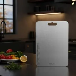 RERANT Stainless Steel Chopping Board, Heavy Duty Metal Chopping Board for Fruits & Vegetables, Rustproof, Dishwasher Safe & Hygienic (L1)