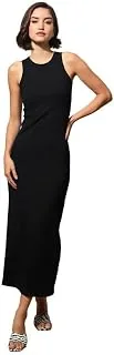Black Rib Sleeveless Bodycon Maxi Dress