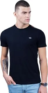 REVOLT Men's Casual Round Neck 100% Cotton T-Shirt - Shoulder Print