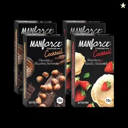 MANFORCE Cocktail Combo Pack (Hazelnut & Chocolate and Strawberry & Vanilla) Condom Set of 4, 40 Sheets