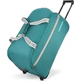 Lavie Sport Polyester Lino Wheel Duffel Bag | 2 Wheel Duffle Bag | Built to Last Wheels and Trolley,Teal,30 Cms