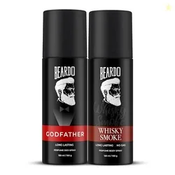 Beardo Godfather & Whisky Smoke Perfume Body Spray Combo (Set of 2) Citrus Aromatic Spicy | Deodorant | Deo For Men | Long Lasting Perfume| Christmas