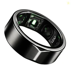 Leaf Halo Smart Ring | Health Tracker | Sleep, Fitness, Stress | Includes 30+ Workout Modes | Battery upto 10 Days | Buy Sizing Kit First | Track Steps, HRV, SPO2 & Periods | Carbon Black - Size 7