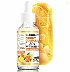 LUDACRIS Bright Complete 30x Vitamin C+ Booster Serum -30ML | Reduces Dark Spots, Brightens Skin Tone, Hydrates &amp; Nourishes, All Skin Types, Made