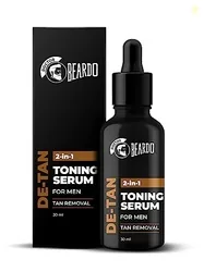 Beardo 2-in-1 Detan Serum + Toner For Men, 30ml | Face Serum For Men | De tan Serum with AHA & Plant Collagen | Brightens Complexion, Removes Dead Ski