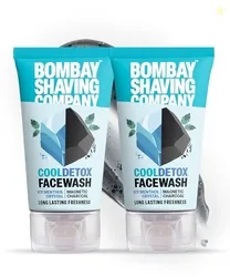 Bombay Shaving Company Cool Detox Face Wash Combo 2 x 100g | Charcoal Deep Clean & Menthol Cooling | Removes Dirt, Oil & Pollution | Long-Lasting Fres