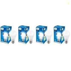 Philips Ace Saver Base E27 9-Watt LED Bulb (Pack of 4, White)