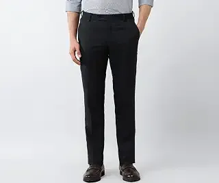 Men's Tailored Fit Checked Trousers Navy