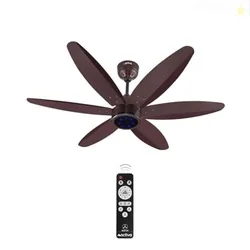 ACTIVA JETTA 1200mm BLDC Ceiling Fan with Remote | 28W BEE 5 Star Energy Saving Fan | 6 Wooden Finish Blades, 7 LED Lights | Noiseless | Rusty Brown |