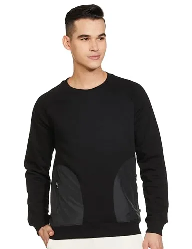 Amazon Brand - Symbol Men Cotton Rich Heavy Weight Crew Neck Sweatshirt (Regular Fit)