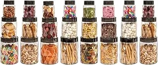 CELLO Diamond Pet Storage Container for Kitchen Set of 24 Pcs Black | 8x300ml, 8x650ml, 8x1200ml Freezer & Fridge Safe Stackable Airtight Kitchen Stor