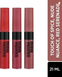 MAYBELLINE NEW YORK Liquid Matte PO3 Touch of Spice, Nude Nuance, Red Serenade, 21 ml