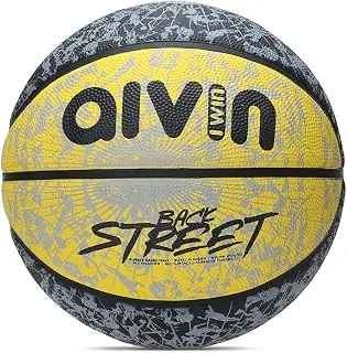Aivin Back Street Basketball, Rubberized Moulded Basketball Game, for Match, Training, Outdoor Ball, Durable for Practice, Suitable for All Surface, 8