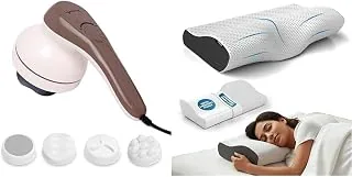 Lifelong LLM270 Powerful Handheld Electric Manipol Massager + Cervical Pillow for Neck Pain (Combo Pack of 2)