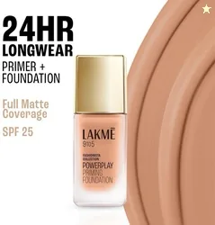 Lakm 9to5 Powerplay Priming Foundation, Built in Primer, SPF 20 Foundation (Warm Sand, 25 ml)