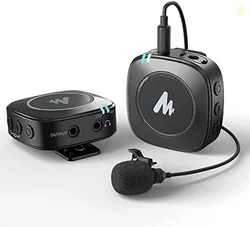 MAONO WM820 Wireless Collar Mic for YouTubers Vlog, Video Recording, Interview. Compact Microphone with 6H Battery, 50m/164ft Transmission, Mic Gain,