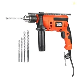 KR554RE-IN 550W, 13mm CORDED Variable Speed Reversible IMPACT HAMMER DRILL with Lock-On Button & 4 Drill Bits, 2m Cable Length, Ideal For Home & DIY U