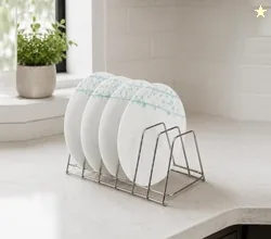Steeliness Steel Dish Rack Plate Stand For 6 Layer Table Stand, Plates Holder Kitchen, Kitchen Rack, Stainless (Pack Of One, Nhspcountertop, Floating