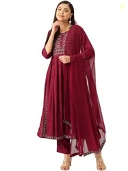 Women Embroidered Anarkali Suit Set