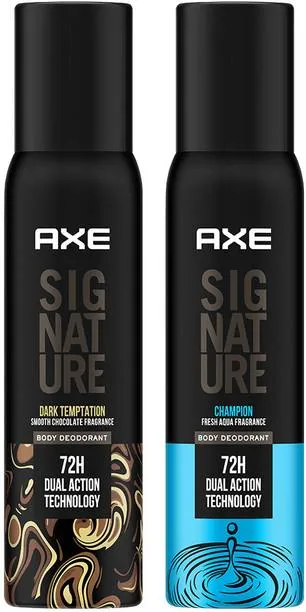 AXE SIGNATURE SIGNATURE Dark Temptation and Champion Deodorant No Gas Body Perfume Deodorant Spray  -  For Men - Price in India, Buy AXE SIGNATURE SIG
