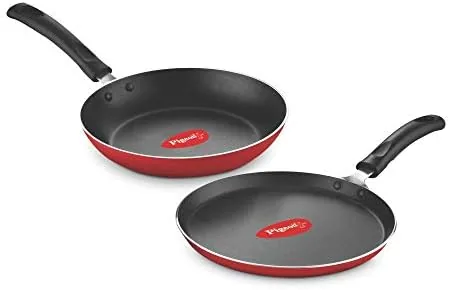 Pigeon Aluminium Non Stick Tawa-Fry Pan Gift Set (Red) - Duo Pack Pigeon Aluminium Non Stick Tawa-Fry Pan Gift Set (Red) - Duo Pack