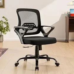 Green Soul Pebble Office Chair, Mid Back Mesh Ergonomic Home Office Desk Chair with Comfortable & Spacious Seat, Tilt Lock Mechanism & Heavy Duty Meta