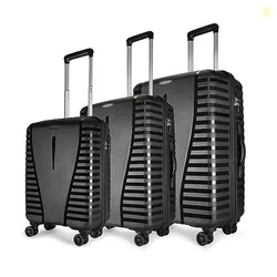 Airpro Set of 3 (Cabin+Medium+Large) Trolley Bags, Jet Black