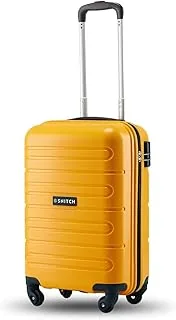 Loop Cabin Size Yellow Polypropylene Hard Travel Suitcase - Trolley Bag Small & Luggage with 4 Wheels, Secure Lock & Free Shoe Bag