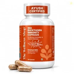 The Wellness Shop Sea Buckthorn Capsules | Omega 3, 6, 7 & 9 + Ashwagandha | Boost Immunity, Improve Metabolism & Liver Health | Ayurvedic Supplement