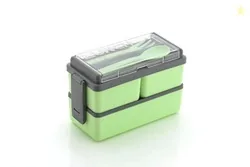 Plastic Lunch Box Comes with 3 Detachable Box, 2 Spoons & Stylish Lid Bpa Free, Air Tight,Easy to Carry in Bagpack Ideal for Office, School & Oudoor D