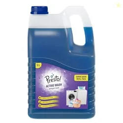 Amazon Brand - Presto! Active Wash Detergent Liquid | Tough on Stains| Gentle on Fabrics | Colour-Safe (5L) Amazon Brand - Presto! Active Wash Deterge