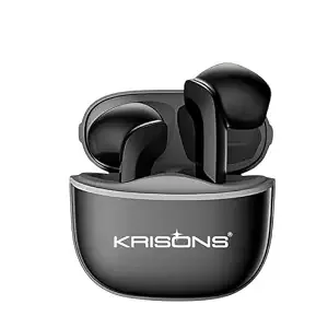 Krisons TWS-001 Wireless Earbuds Black, Bluetooth 5.2, 10mm Drivers, HiFi Sound Quality, 25H Battery Life, Touch Control, Charging Case (Black)