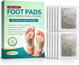 Detox Foot Patches Overnight Bamboo Vinegar, Herbal Detox Foot Pads with Ginger, Foot Detox Pads for Sleep & Relaxation, Acupoint Foot Patches for Str