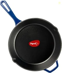 Pigeon Imperi Cast Iron Fry Pan/Skillet, Free Silicone Grip, Pre-Seasoned,100% Healthy & Toxin-Free, Naturally Nonstick Frying Pan, Makes Food Tastier