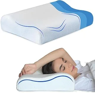 Ultimate Contour Memory Foam Pillow - Ergonomic Neck Support Pillow for Sleeping, Neck & Shoulder Pain Relief, Orthopedic Contour Design with Ultra So