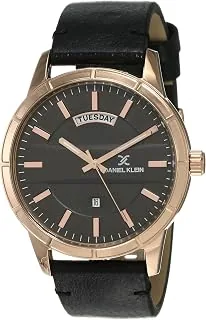 Leather Analog Black Dial Men's Watch-Dk12122-4