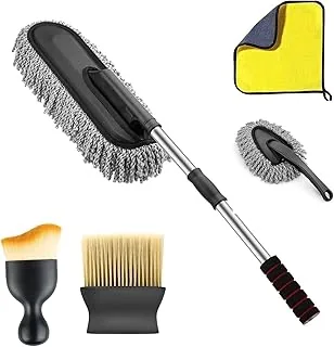 Car Duster Kit for Car Cleaning, 5 PCS Microfiber Car Cleaning Accessories Kit, Dashboard Dust Cleaner, Scratch-Free Interior & Exterior Detailing Too