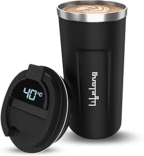 Lifelong Double Insulated Stainless Steel Mug with Temperature - 510 ml, Keeps Hot and Cold- Black