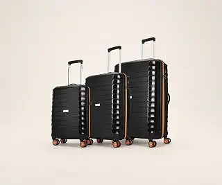 Altitude Set of 3 (Cabin+Medium+Large) Trolley Bags, Black