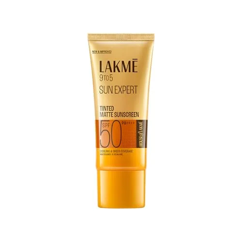 Lakme Tinted Sunscreen with Niacinamide for Even Toned Skin, SPF 50 PA+++, in-Vivo Tested, 100 ml