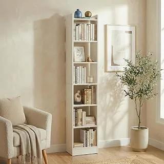 Alba 7 Shelves Engineered Wood Book Shelf | Multipurpose Wooden Bookshelf for Home, Bedroom, Living Room, Study Room, Kids Room | Organizer | Storage