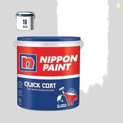 Nippon Paint  Quick Coat Interior Emulsion Paint - 10 KG (WHITE)-Quick Drying, Good Coverage, Low VOC-Paint for Wall, Living Room