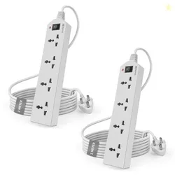 Sturlite Extension Board 2 Meter Cord | 4 Socket with Master Switch | 2400W 10A Spike Guard & Surge Protector |Durable Pure Copper Wire| Multi Plug Po