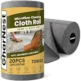 GharNest Microfiber Cleaning Cloth Roll, 20Pcs, 4000 Times Washable - 10X Cheaper Than Paper Kitchen Towel Roll - Ultra Absorbent Lint Free Microfiber