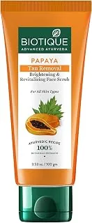 Papaya Tan Removal Brightening & Revitalizing Face Scrub | Gentle Exfoliation | Smooth and Clear Complexation | 100% Botanical Extracts| Suitable for