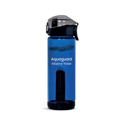 Aquaguard Alkaline Water Bottle | Enhances pH & Boosts Hydration | 640 ml Capacity | Portable & Reusable | Adds Essential Minerals | Suitable for Daily Use | 1-Year Cartridge Life | BPA-Free