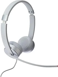 Lenovo 100 Stereo Analogue Wired On Ear Headphones with Mic, Memory-Foam earcups, 30 mm Driver | Computer/PC or Laptop Headphone (Cloud Grey) Lenovo 1